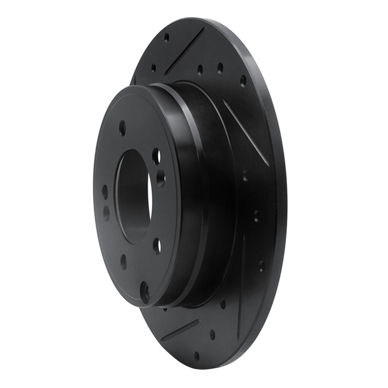 Hyundai Azera Brake Rotor (1) - Rear Left - R1 Concepts - Drilled & Slotted - Black - `05-`20